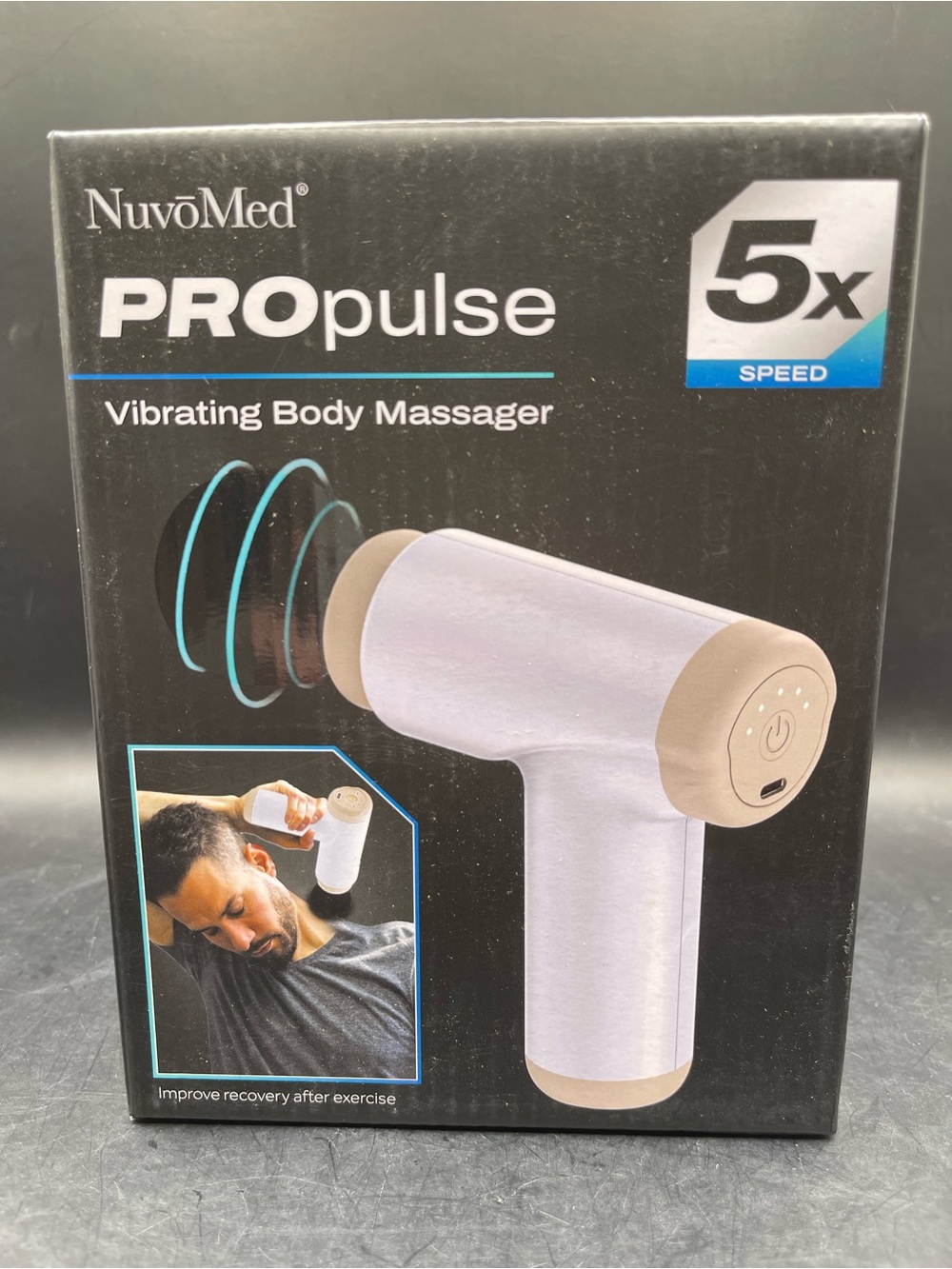 PROpulse Vibrating Body Massager in White & Beige - 5-Speed